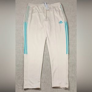 ADIDAS Mens Tiro Soccer Track Jogger Pants Wonder White Teal Blue 2XL